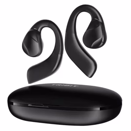 Căști Wireless TWS Tribit OpenGo BTH99, Bluetooth 5.3, Open Ear, IPX5, Autonomie 13+90H, 2 Microfoane Beamforming, USB-C, Sport, Running, Apeluri, Control Tactil, Display LED, Negre